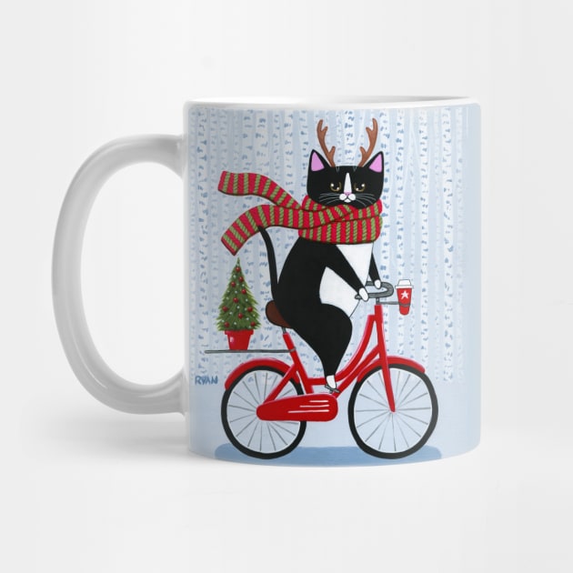 Christmas Bicycle Ride by KilkennyCat Art